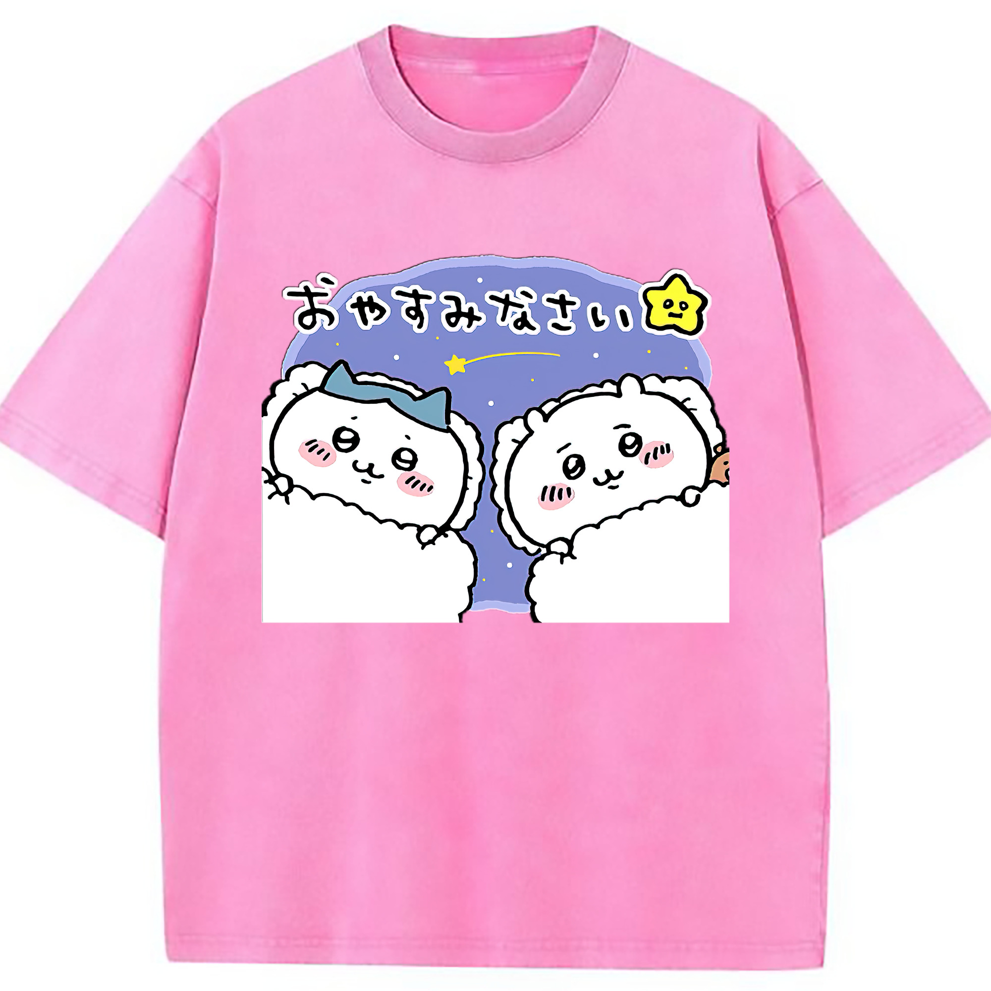 （画像用） ちいかわ ハチワレ Chii-kawa hachiware 綿100% ヴィンテージ風 半袖Tシャツ（フロントプリント）